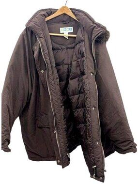 Weather Solutions Brown Hooded Winter Coat‎ 4X